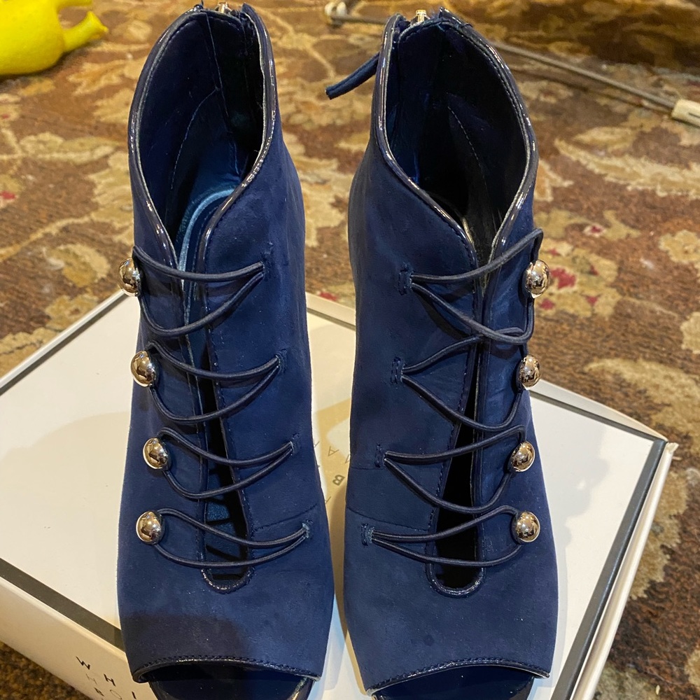 WHBM Blue Suede Booties $40 OBO